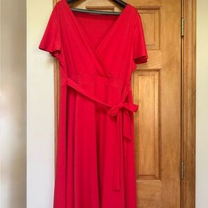 2XL Never Worn Elegant Red Wrap Dress